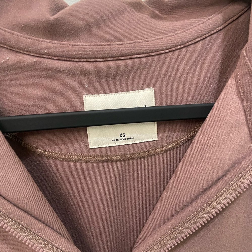 Half-Zip Cropped Pullover Jacket - Dusty Mauve Ab… - image 3